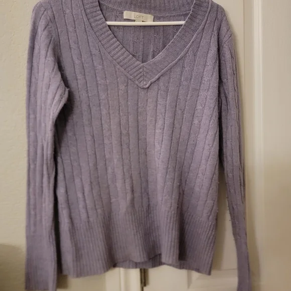 Pull Léger Violet LOFT Pour Femme - Taille S, Manches 3/4, En Acrylique/polyester/spandex - Occasion Très Bon état